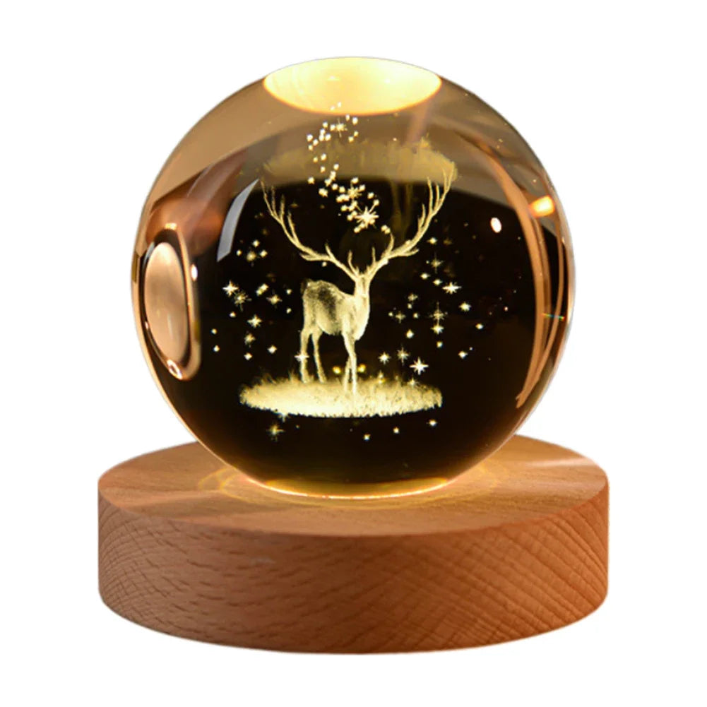 Crystal ball Crystal Planet Night Light Laser Engraved Solar System Globe Astronomy