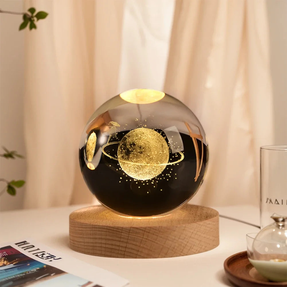 Crystal ball Crystal Planet Night Light Laser Engraved Solar System Globe Astronomy