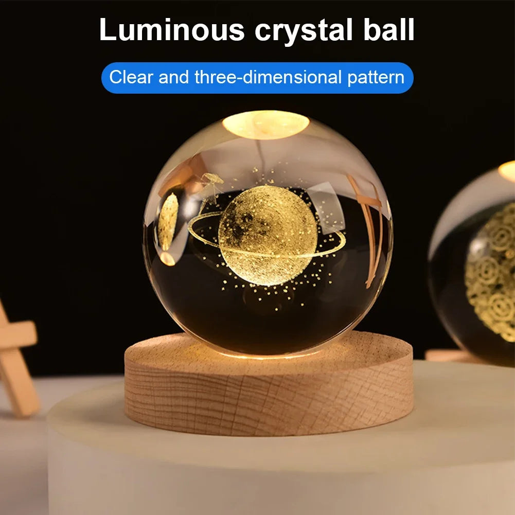 Crystal ball Crystal Planet Night Light Laser Engraved Solar System Globe Astronomy