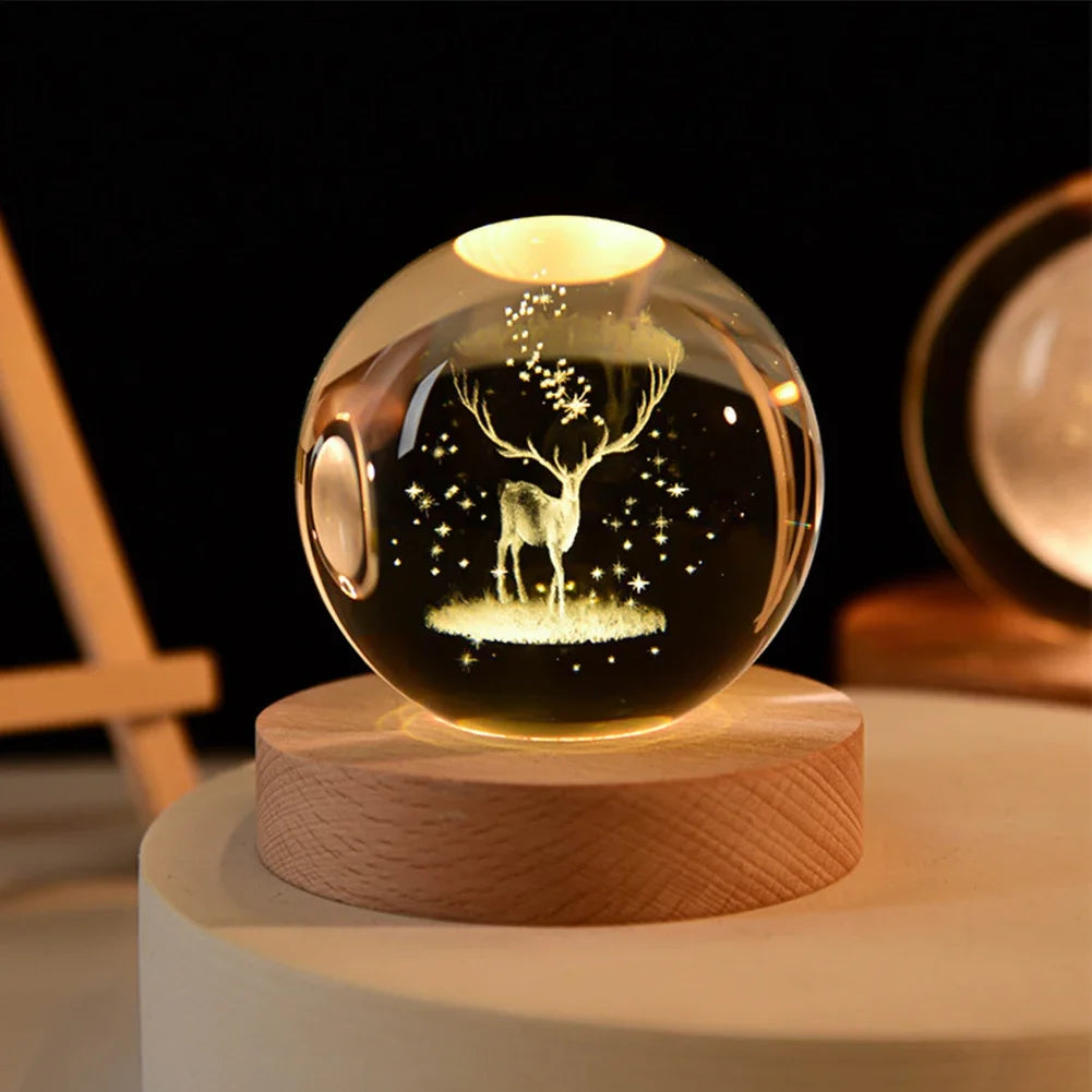 Crystal ball Crystal Planet Night Light Laser Engraved Solar System Globe Astronomy