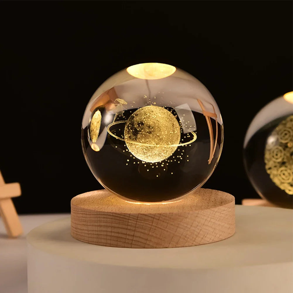 Crystal ball Crystal Planet Night Light Laser Engraved Solar System Globe Astronomy